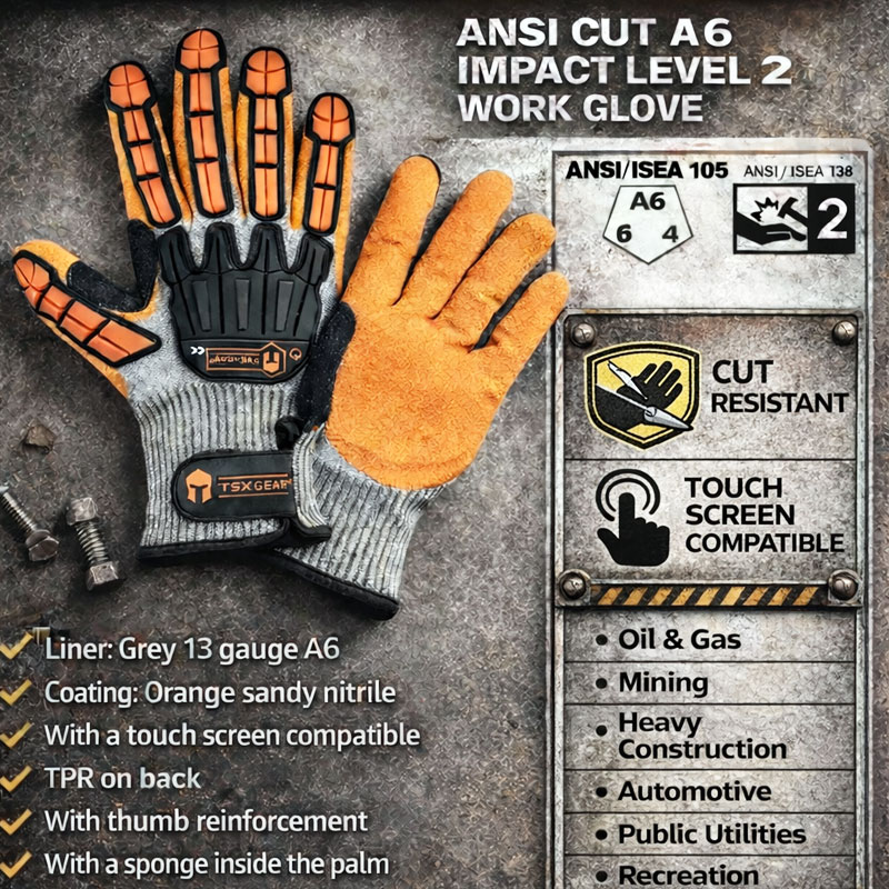 Nitrile Mechanic Glove - Rękawice robocze NMSafety antywibracyjne, odporne na