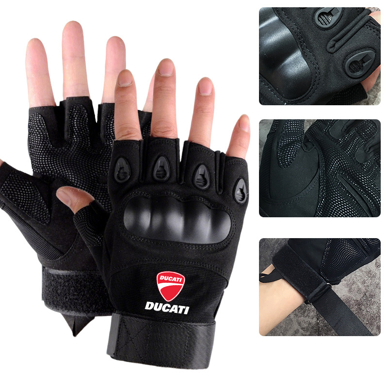 Motorcycle Glove Knuckle - Taktyczne rękawice bez palców z twardymi